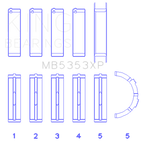 King Engine Bearings Ford 281 4.6L SOHC 16V (Size STDX) Performance Main Bearing Set (Set of 5)