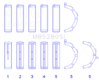 King Engine Bearings Ford 281CI/330CI 4.6L/5.4L V8 (Size +0.5) Main Bearing Set