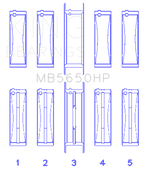 King Engine Bearings Ford 370/429/460 16V OHV (Size .001) Crankshaft Main Bearing Set