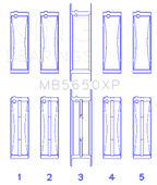 King Engine Bearings Ford 370ci/429ci/460ci 16v OHV Crankshaft Main Bearing Set (Set of 5)