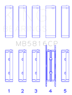 King Engine Bearings Ford 391CI 32V Turbo V8 Power Stroke/ O/S .040in Main Bearing Set