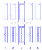 King Engine Bearings Ford Eng 445 T/Dies Crankshaft Main Bearing Set (Set of 5)