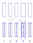 King Engine Bearings Ford Powerstroke 6.0L/6.4L Diesel (Size +0.25mm) Crankshaft Main Bearing Set