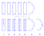 King Engine Bearings Ford Prod. V8 4.6L/5.4L (Size 0.25) Performance Main Bearing Set