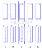King Engine Bearings Ford V8 351ci 5.8L 16v Cleveland Crankshaft Main Bearing Set (Set of 5)
