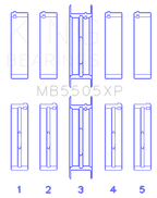 King Engine Bearings Ford V8 351ci 5.8L / 400ci 6.6L 16V (Size .001) Main Bearing Set