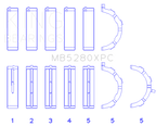 King Engine Bearings Ford V8 4.6L/5.4L SOHC Coated (Size .026) Crankshaft Main Bearings (Set of 5)