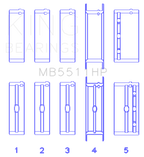 King Engine Bearings GM 326/350/389/400 w/ 3in Main (Size .010) Main Bearing Set