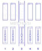 King Engine Bearings GM LS1/2/4/6 (Housing Bore +.010) (Size .010 Oversized) Main Bearing Set