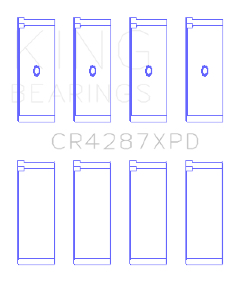 King Honda B18C1/B18C5 16V (Predoweled for Alum Rods) Performance Rod Bearing Set - Size STDX