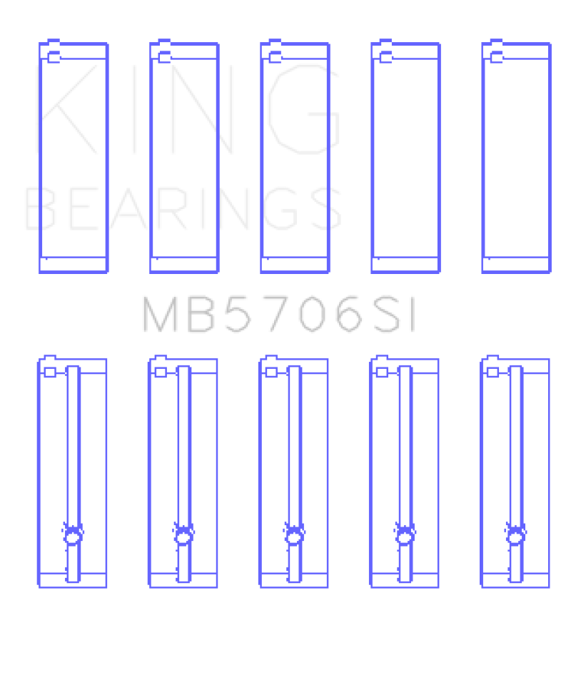 King Engine Bearings Hyundai i30 G4FC (Size +0.50mm) Main Bearing Set