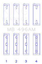 King Engine Bearings Mazda KL V6 (Size STD) Main Bearing Set of 4