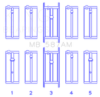 King Engine Bearings NISSAN L20B, Z20, Z22, Z24 (Size STD) Crankshaft Main Bearing Set