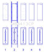 King Engine Bearings Opel LNF/LSJ/L42/61/Z22SE Crankshaft Main Bearing Set (Set of 5)