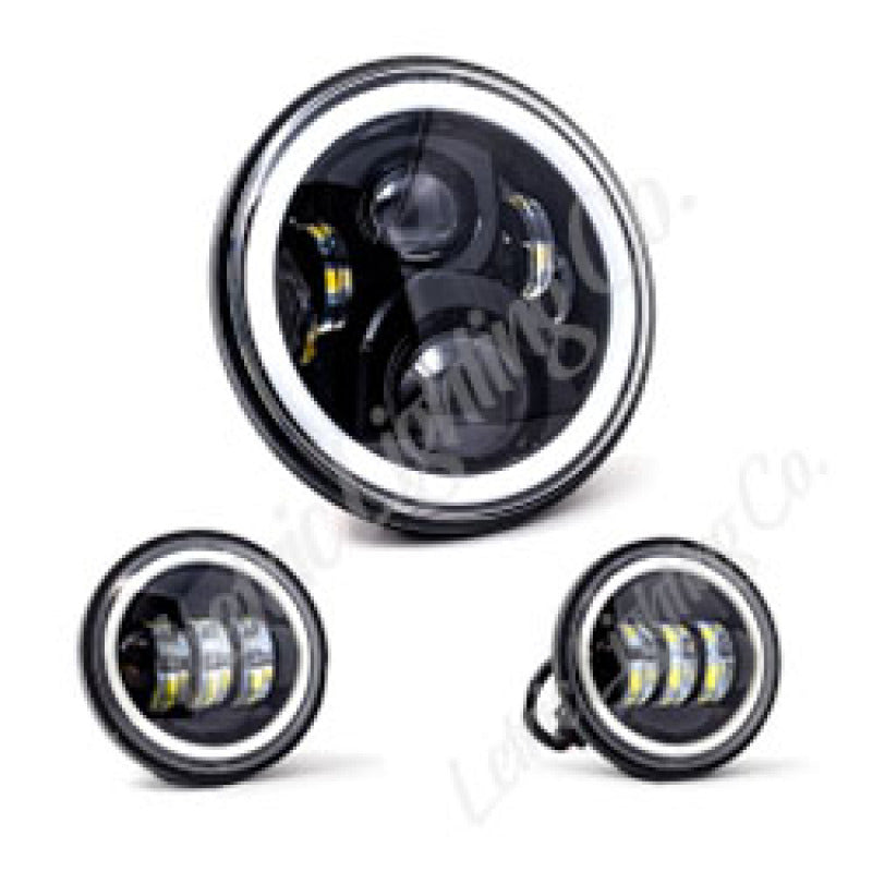 Letric Lighting 7in LED Black Full-Halo Indian