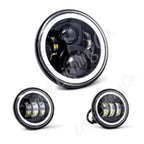 Letric Lighting 7in LED Black Full-Halo Indian