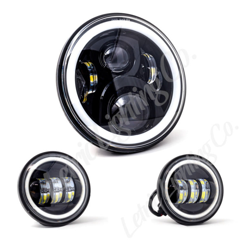 Letric Lighting 7in LED Black Full-Halo Indian