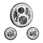 Letric Lighting 7in LED Chrome Full-Halo Indian