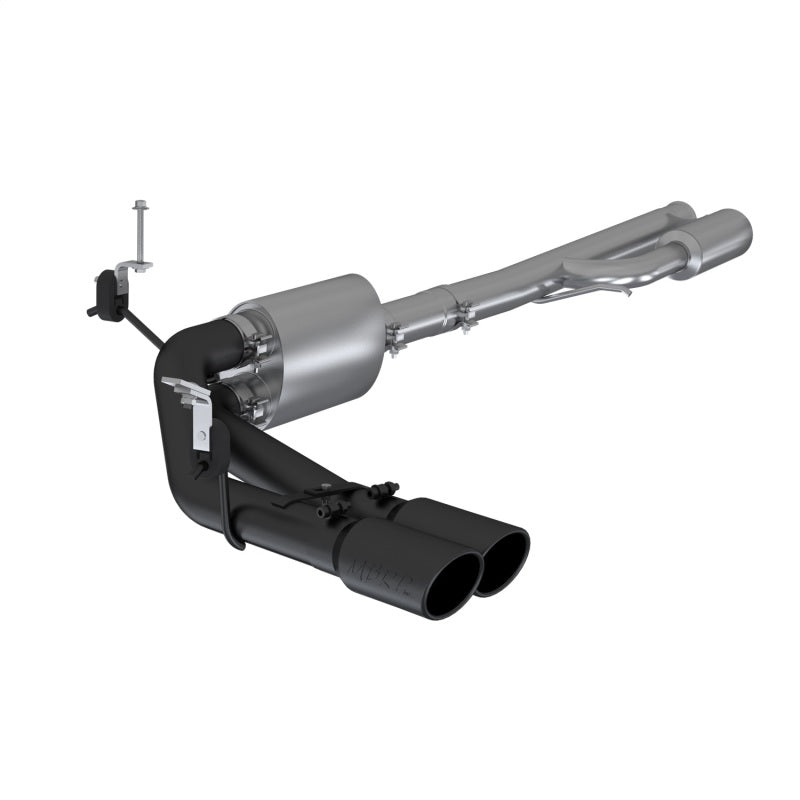 MBRP 2019+ Chevrolet Silverado 1500 4.5L/5.3L Pre-Axle Dual Side Exit w/ 4in OD Tip- Black Coated