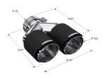 MBRP 3in ID / Dual 4in OD Out Staggered L 9.37in / R 9.87in Dual Wall Carbon Fiber Univ Exhaust Tip