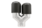 MBRP 3in ID / Dual 4in OD Out Staggered L 9.37in / R 9.87in Dual Wall Carbon Fiber Univ Exhaust Tip