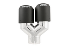 MBRP 3in ID / Dual 4in OD Out Staggered L 9.87in / R 9.37in Dual Wall Carbon Fiber Univ Exhaust Tip