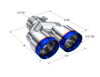 MBRP Burnt End Tip 2.5 ID, Dual 3.5 OD Out, 9.5 length, Single wall 304 Stainless Steel