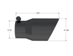 MBRP Tip 3in Round x 4in Inlet OD Dual Walled Angled Black Tip - Fits all 3in Exhausts