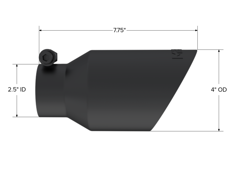 MBRP Universal 4in OD Dual Wall Angled 2.5in Inlet 8in Length Exhaust Tip - Black