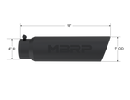 MBRP Universal 5in OD Angled Rolled End 4in Inlet 18in Length Black Finish Exhaust Tip