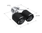 MBRP Universal Carbon Fiber Dual Tip 3.5in OD/2.5in Inlet