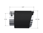 MBRP Universal Carbon Fiber Dual Wall Tip 4.5in OD/3in Inlet/6.13in L