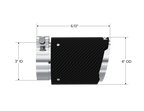 MBRP Universal Carbon Fiber Tip 3in ID / 4in OD Out / 6.13in Length Angle Cut Dual Wall