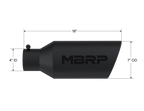 MBRP Universal Exhaust Tip 7in O.D. Rolled End 4in Inlet 18in Length - Black