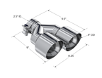 MBRP Universal T304 SS Dual Tip 4in OD/2.5in Inlet