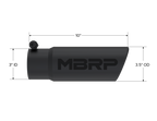 MBRP Universal Tip 3-1/2in O.D. Angled Rolled End - 3in ID Inlet 10in Length - Black