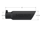 MBRP Universal Tip 3.5 O.D. Dual Wall Angled 2.5 inlet 12 length - Black Finish