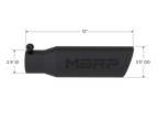 MBRP Universal Tip 3in O.D. Angled Rolled End 2 inlet 12 length - Black Finish