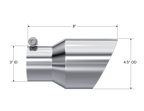 MBRP Universal Tip 4.5in O.D. Dual Wall Angled 3in inlet 8in length T304