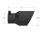 MBRP Universal Tip 4.5in OD 3in Inlet 8in Length Dual Walled Angled Exhaust Tip - Black