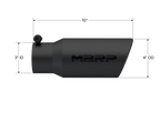 MBRP Universal Tip 4in OD 3in Inlet 10in Length Angled Rolled End Black