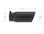 MBRP Universal Tip 5 O.D. Angled Rolled End 4 inlet 12 length - Black Finish