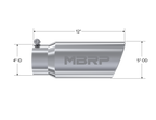 MBRP Universal Tip 5 O.D. Angled Rolled End 4 inlet 12 length