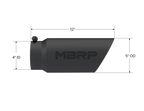 MBRP Universal Tip 5 O.D. Dual Wall Angled 4 inlet 12 length - Black Finish