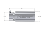 MBRP Universal Tip 5 O.D. Rolled Straight 4 inlet 12 length