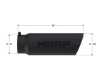 MBRP Universal Tip 6in OD Angled Rolled End 5in Inlet 18in Length Black Finish Exhaust