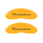 MGP 4 Caliper Covers Eng Fr No Bolts/TBird Rr No Bolts/TBird Yel Finish Blk Char 05 Ford Thunderbird