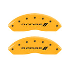 MGP 4 Caliper Covers Engraved F & R Stripes/Dodge Yellow Finish Black Char 2010 Dodge Nitro
