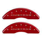 MGP 4 Caliper Covers Engraved Front 2015/Mustang Engraved Rear 2015/37 Red finish silver ch