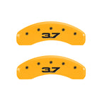 MGP 4 Caliper Covers Engraved Front 2015/Mustang Engraved Rear 2015/37 Yellow finish black ch